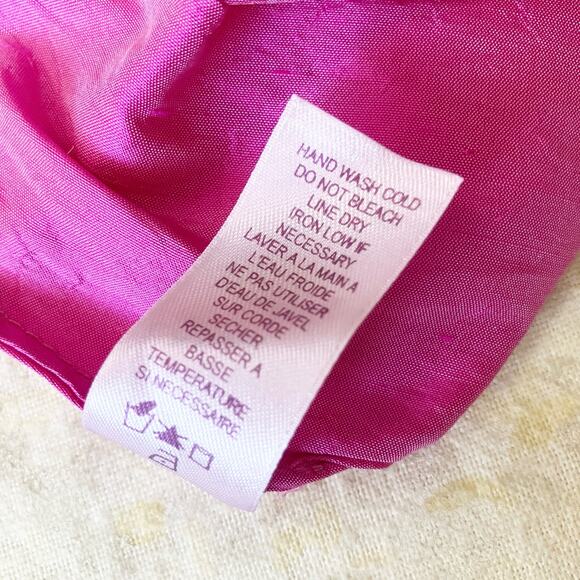 VTG Calypso Christiane Celle XS Silk Wrap Dress Puff Sleeves Pink St Barth - Picture 8 of 8